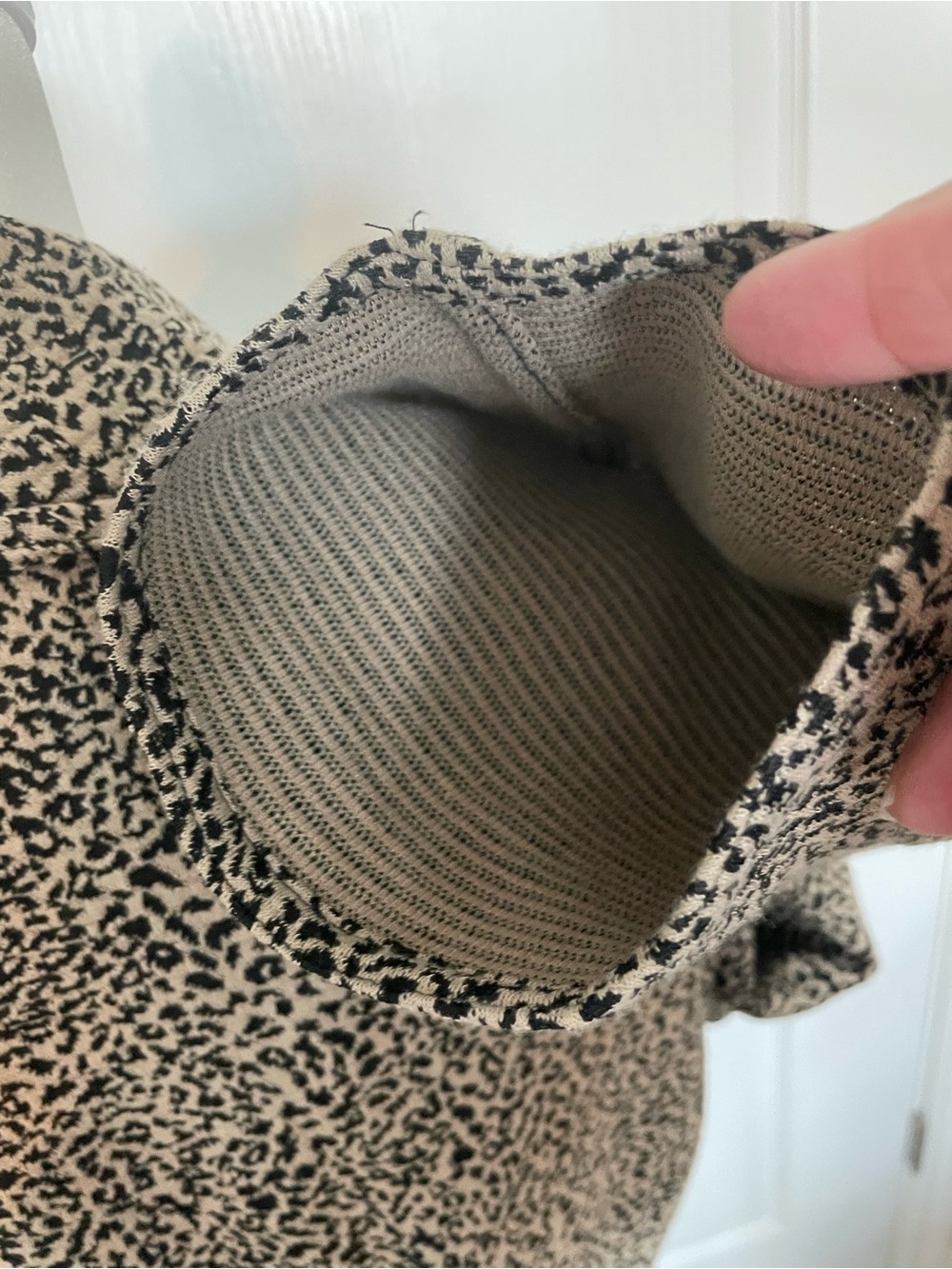 Calvin Klein Taupe and Black Leopard-Print Open Coat - Picture 8 of 15